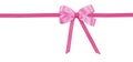 Pink satin and rep ribbon bow isolated on white