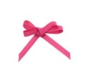 Pink satin ribbon bow isolated on white Royalty Free Stock Photo