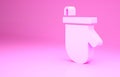 Pink Sauna mittens icon isolated on pink background. Mitten for spa. Minimalism concept. 3d illustration 3D render Royalty Free Stock Photo