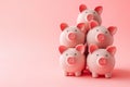 Pink Savings: Adorable Piggy Bank on a Rosy Background