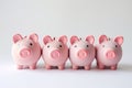 Pink Savings: Adorable Piggy Bank on a Rosy Background