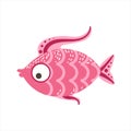 Pink Scaled Fantastic Colorful Aquarium Fish, Tropical Reef Aquatic Animal