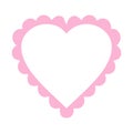 Pink Scalloped Edge Heart Frame