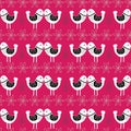 Pink Scandinavian Love Birds Pattern Design