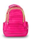 Pink school backpack isolated Royalty Free Stock Photo