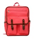 Pink school backpack isolated Royalty Free Stock Photo