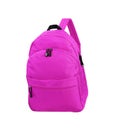Pink school backpack isolated on white Royalty Free Stock Photo