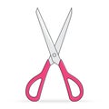 Pink scissors sharp isolated on white background