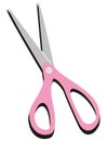 Pink scissors, vector icon, symbol