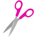 Pink scissors. Vector illustration