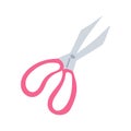 Pink scissors on a white background, vector illustration in a flat style, icon Royalty Free Stock Photo