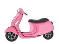 Pink scooter in hand drawn style isolated on white background. Vector illustration. Royalty Free Stock Photo