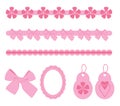 Pink scrapbook elements