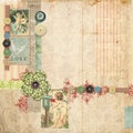 Pink Scrapbook layout with vintage embellishments