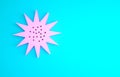 Pink Sea urchin icon isolated on blue background. Minimalism concept. 3d illustration 3D render Royalty Free Stock Photo