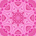 Pink seamles mandala vector pattern Royalty Free Stock Photo