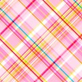 Pink seamless checkered print, diagonal pattern