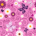 Pink seamless floral pattern Royalty Free Stock Photo