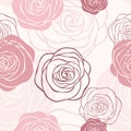 Pink seamless floral pattern with roses. Vector illustration. Royalty Free Stock Photo