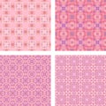 Pink seamless mosaic pattern background set Royalty Free Stock Photo