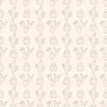 Pink seamless pattern with blooming cacti Royalty Free Stock Photo