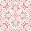 Pink seamless pattern with ethnic geometrc ornament. Boho design Royalty Free Stock Photo