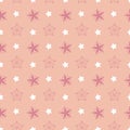Pink seamless pattern star cosmos, decorative background for textile Royalty Free Stock Photo
