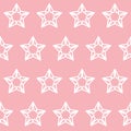 Pink seamless pattern star cosmos, decorative textile and wrapping paper Royalty Free Stock Photo