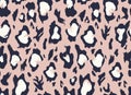 Pink seamless retro leopard fur repeat pattern Royalty Free Stock Photo