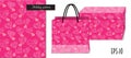 Pink seamless valentine pattern with packing mockup