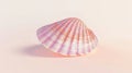 A Pink Seashell on Beige Background Royalty Free Stock Photo
