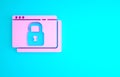 Pink Secure your site with HTTPS, SSL icon isolated on blue background. Internet communication protocol. Minimalism Royalty Free Stock Photo