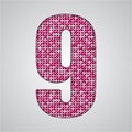 Pink sequins sings. Sequins alphabet. Eps 10. Royalty Free Stock Photo