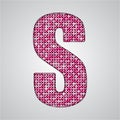 Pink sequins sings. Sequins alphabet. Eps 10. Royalty Free Stock Photo