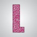 Pink sequins sings. Sequins alphabet. Eps 10. Royalty Free Stock Photo