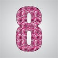 Pink sequins sings. Sequins alphabet. Eps 10. Royalty Free Stock Photo