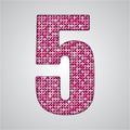 Pink sequins sings. Sequins alphabet. Eps 10. Royalty Free Stock Photo