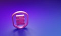 Pink Server with shield icon isolated on purple-blue background. Protection against attacks. Network firewall, router Royalty Free Stock Photo