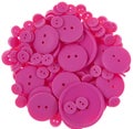 Pink sewing buttons isolated on white Royalty Free Stock Photo