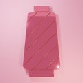 Pink Sewing thread on spool icon isolated on pink background. Yarn spool. Thread bobbin. Minimalism concept. 3D render Royalty Free Stock Photo