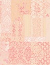 Pink shabby chic vintage floral wallpaper background Royalty Free Stock Photo