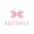 Pink shape feminine butterfly logo design vector graphic symbol icon illustration creative idea Royalty Free Stock Photo