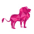 pink shapes abstract lion. Animal isolated
