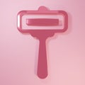 Pink Shaving razor icon isolated on pink background. Minimalism concept. 3D render illustration Royalty Free Stock Photo