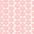 Pink shell cute seamless vector pattern.