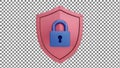 Pink Shield with Blue Lock Icon Royalty Free Stock Photo