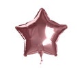 Pink shiny foil star shaped balloon isolated Royalty Free Stock Photo