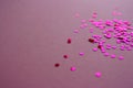 Pink shiny glitter confetti mockup. Celebration background. Party template. Design. Glimmer