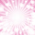 Pink shiny heart love abstract light sun rays background Royalty Free Stock Photo