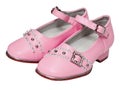 Pink shoes for girls on white Royalty Free Stock Photo